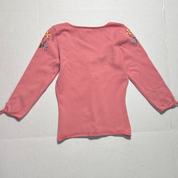 BETSEY JOHNSON Y2K Black Label Pink Floral Embroidered Scoop Neck Cardigan M - Picture 12 of 14